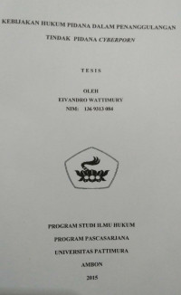 Image of Kebijakan Hukum Pidana Dalam Penanggulangan Tindak Pidana Cyberporn