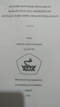 Image of Analisis Kontrak Pengadaan Barang Dan Jasa Pemerintah Ditinjau Dari Aspek Hukum Perjanjian