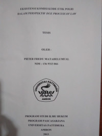 Image of Eksistensi Komisi Kode Etik Polri Dalam Perspektif Due Process Of Law