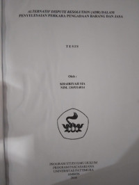 Image of Alternatif Dispute Resolution (ADR) Dalam Penyelesaian Perkara Pengadaan Barang Dan Jasa