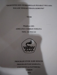 Image of Eksistensi Izin Pemeriksaan Pejabat Negara Dalam Tindak Pidana Korupsi