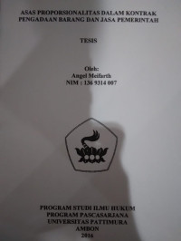 Image of Asas Proporsionalitas Dalam Kontrak Pengadaan Barang Dan Jasa Pemerintah