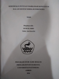 Image of Kedudukan Putusan Mahkamah Konstitusi Dalam Sistem Norma Di Indonesia