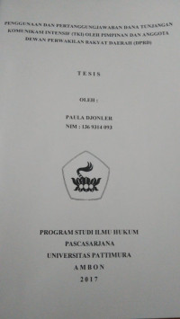 Image of Penggunaan Dan Pertanggungjawaban Dana Tunjangan Komunikasi Intensif (TKI) Oleh Pimpinan Dan Anggota Dewan Perwakilan Rakyat Daerah (DPRD)
