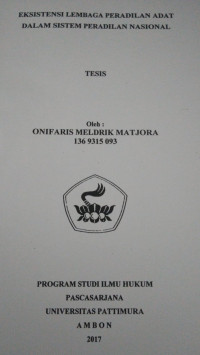 Image of Eksistensi Lembaga Peradilan Adat Dalam Sistem Peradilan Nasional