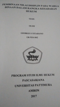 Image of Pembinaan Nilai Disiplin Pada Warga Binaan Dalam Rangka Kesadaran Hukum