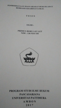 Image of Pemberdayaan Masyarakat Hukum Adat Berbasis Kearifan Lokal