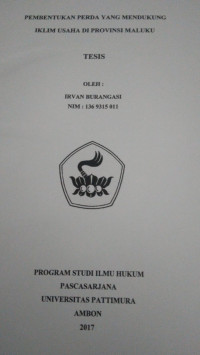 Image of Pembentukan Perda Yang Mendukung Iklim Usaha Di Provinsi Maluku