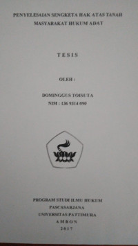 Image of Penyelesaian Sengketa Hak Atas Tanah Masyrakat Hukum Adat