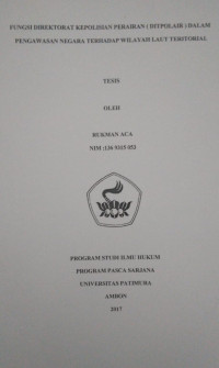 Image of Fungsi Direktorat Kepolisian Perairan (Ditpolair) Dalam Pengawasan Negara Terhadap Wilayah Laut Teritorial