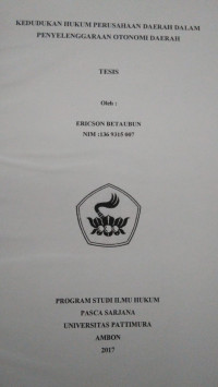 Image of Kedudukan Hukum Perusahaan Daerah Dalam Penyelenggaraan Otonomi Daerah