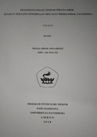 Image of Penanggulangan Tindak Pidana Siber (Kajian Tentang Penghinaan Melalui Media Sosial Facebook)