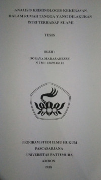 Image of Analisis Kriminologis Kekerasan Dalam Rumah Tangga Yang Dilakukan Istri Terhadap Suami