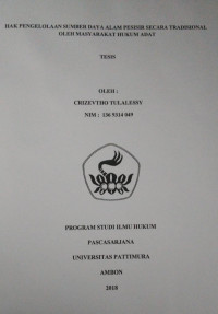 Image of Hak Pengelolaan Sumber Daya Alam Pesisir Secara Tradisional Oleh Masyarakat Hukum Adat