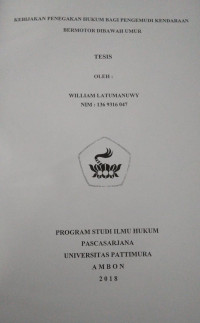 Image of Kebijakan Penegakan Hukum Bagi Pengemudi Kendaraan Bermotor Dibawah Umur