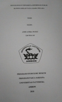 Image of Penyelesaian Sengketa Informasi Publik Di Pengadilan Tata Usaha Negara