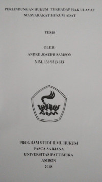 Image of Perlindungan Hukum Terhadap Hak Ulayat Masyarakat Hukum Adat