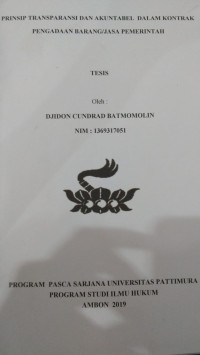 Image of Prinsip Transparansi Dan Akuntabel Dalam Kontrak Pengadaan Barang/Jasa Pemerintah