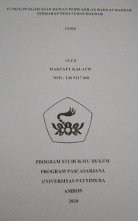 Image of Fungsi Pengawasan Dewan Perwakilan Rakyat Daerah Terhadap Peraturan Daerah