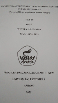 Image of Tanggung Jawab Negara Terhadap Implementasi Cedaw Di Indonesia (Perspektif Kekerasan Dalam Rumah Tangga)
