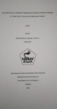 Image of Analisis Legal Feminist Terhadap Undang-Undang Nomor 07 Tahun 2017 Tentang Pemilihan Umum