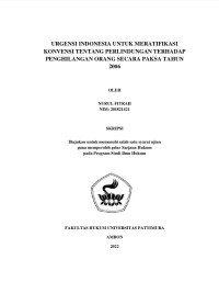 Image of Urgensi Indonesia Untuk Meratifikasi Konvensi Tentang Perlindungan Terhadap Penghilangan Orang Secara Paksa Tahun 2006