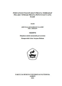 Image of Pertanggungjawaban Pidana terhadap Pelaku Tindak Pidana Pencucian Uang Pasif