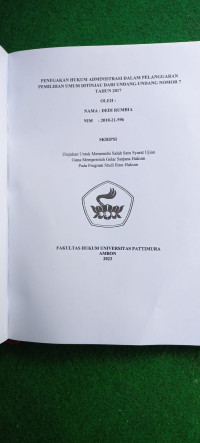 Image of Penuntutan Administratif Pelanggaran Pemilihan Umum Direvisi UU No. 7 Tahun 2017