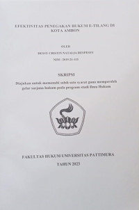 Image of Efektivitas Penegakan Hukum E-Tilang di kota Ambon