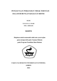 Image of Penggunaan Perjanjian Tidak Tertulis dalam Hubungan 
Kegiatan Bisnis,