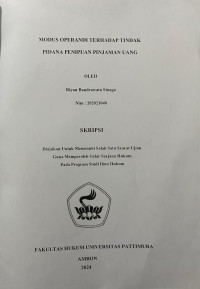 Image of Modus Operandi Terhadap Tindak Pidana 
Penipuan Pinjaman Uang
