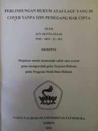 Image of Perlindungan hukum atas lagu yang di 
cover tanpa izin pemegang hak cipta,