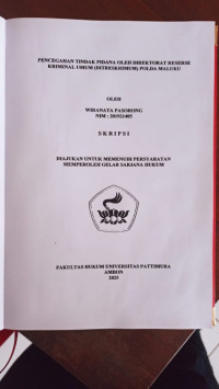 Image of Pencegahan Tindak Pidana Oleh 
Direktorat Reserse Kriminal Umum (DITRESKRIMUM) Polda Maluku,