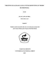 Image of “Urgensi Legalisasi Ganja Untuk 
Kepentingan Medis Di Indonesia”