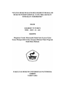Image of Status Hukum Kaum Belligerent Di Dalam Hukum Internasional Yang Melakukan Tindakan Terorisme