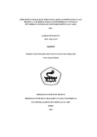 Image of Implementasi Hak Hak Tersangka Sebagai Perwujudan Asas Praduga Tak Bersalah Dalam Pemeriksaan Tingkat Penyidikan Di Polres Kepulauan Aru