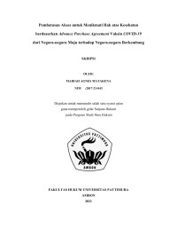 Image of Pembatasan Akses Untuk Menikmati Hak Atas Kesehatan Berdasarkan Advance Purchase Agreement Vaksin COVID-19 dari Negara-Negara Maju Terhadap Negara-Negara
Berkembang