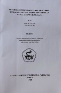 Image of Penyidikan Terhadap Pelaku Pencurian Benda Sitaan Pada Rumah Penyimpanan Benda Sitaan (Rupbasan)