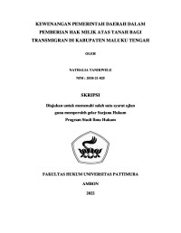 Image of Kewenangan Pemerintah Daerah dalam Pemberian Hak Milik Atas Tanah