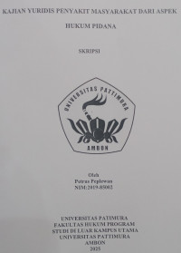 Image of “Kajian Yuridis Penyakit Masyarakat Dari 
Aspek Hukum Pidana”