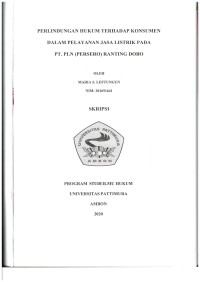 Image of Perlindungan Hukum Terhadap Konsumen Dalam Pelayanan Jasa Listrik Pada PT. PLN (Persero) Ranting Dobo