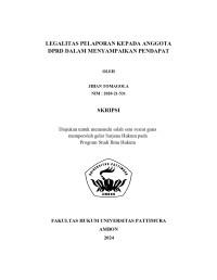 Image of LEGALITAS PELAPORAN KEPADA 
ANGGOTA DPRD DALAM MENYAMPAIKAN PENDAPAT