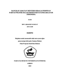 Image of Rangkap Jabatan Menteri Sebagai Pimpinan Partai Politik Dalam Sistem Ketatanegaraan Di Indonesia