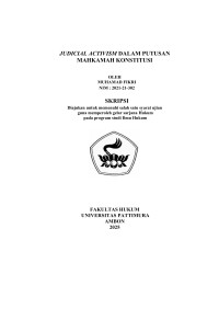 Image of Judicial Activism dalam Putusan 
Mahkamah Konstitusi,