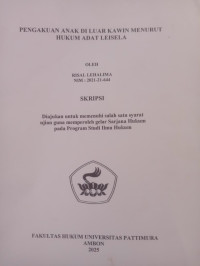Image of Pengakuan Anak di Luar Kawin Menurut Hukum Adat 
Leisela.