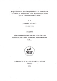 Image of Tinjauan Hukum Perlindungan Satwa Langka Berdasarkan Convention on 
International Trade in Endangered Species of Wild Fauna and Flora (CITES)..